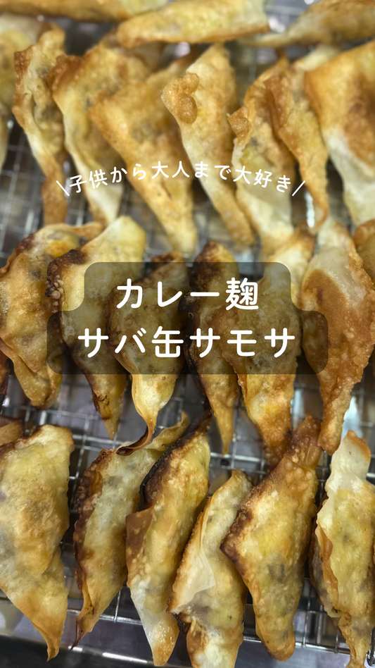 カレー麹のサバ缶サモサ